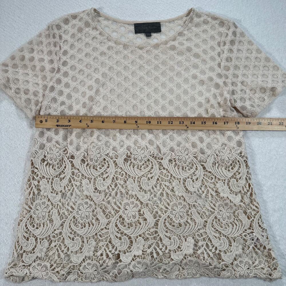 Sunday In Brooklyn Blouse Women Large Ivory Crochet Lace Sheer Top Anthropologie - Picture 6 of 7